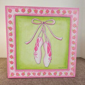 Sandy Russell Art Ballerina Slippers Image Pink Green White